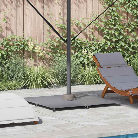 Parasolvoet Donker Grijze Houtlook 100 X 100 X 4 Cm Staal