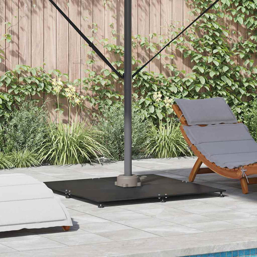 Parasolvoet Donker Grijze Houtlook 100 X 100 X 4 Cm Staal