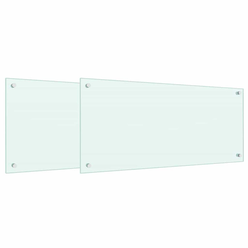 Keukenachterwand 2 Pcs Wit 90 X 40 Cm Gehard Glas Melk