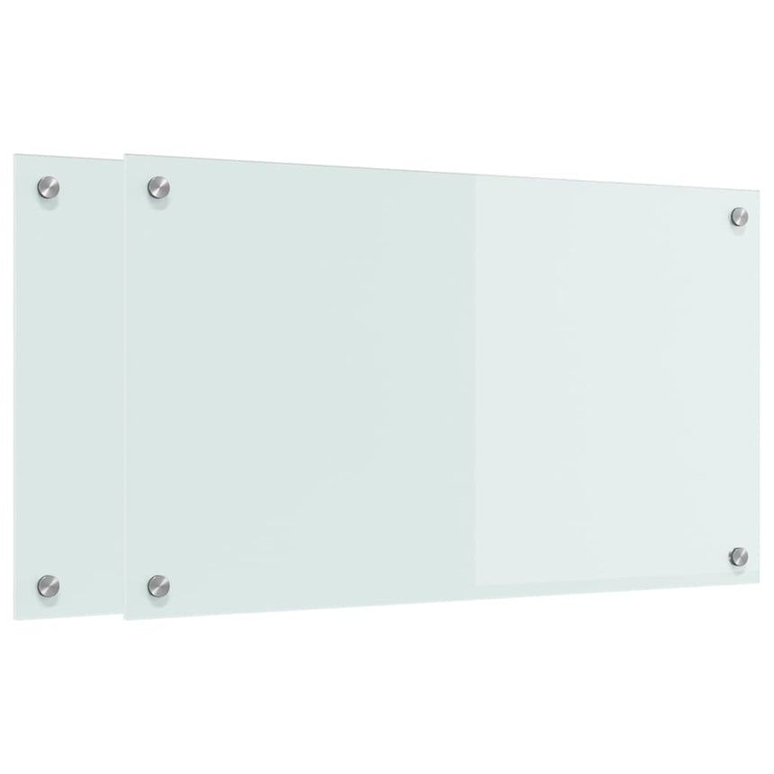 Keukenachterwand 2 Pcs Wit 70 X 40 Cm Gehard Glas