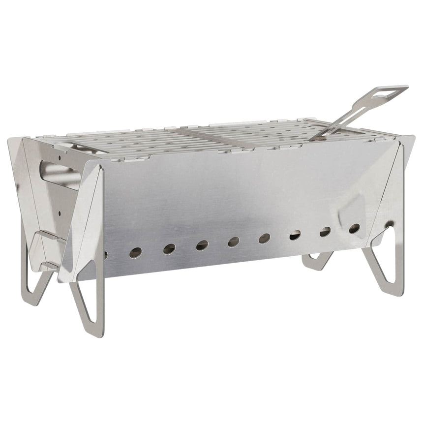 Camping Vuurkorf 42 X 22 X 18 Cm Roestvrij Staal Zilverkleurig