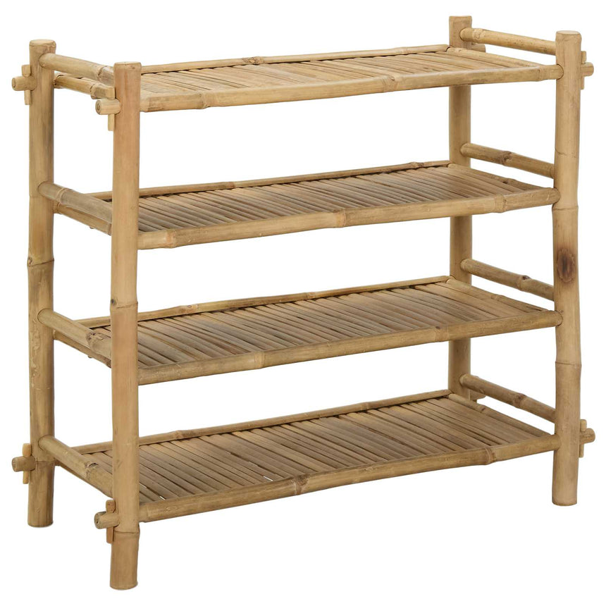 Schoenrek Met Plank Naturel 4-Niveaus Bamboe