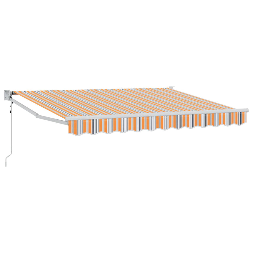 Elektrisch Uitschuifbare Zonneluifel Oranje, Grijs En Blauw Oranje, Grijs, Blauw