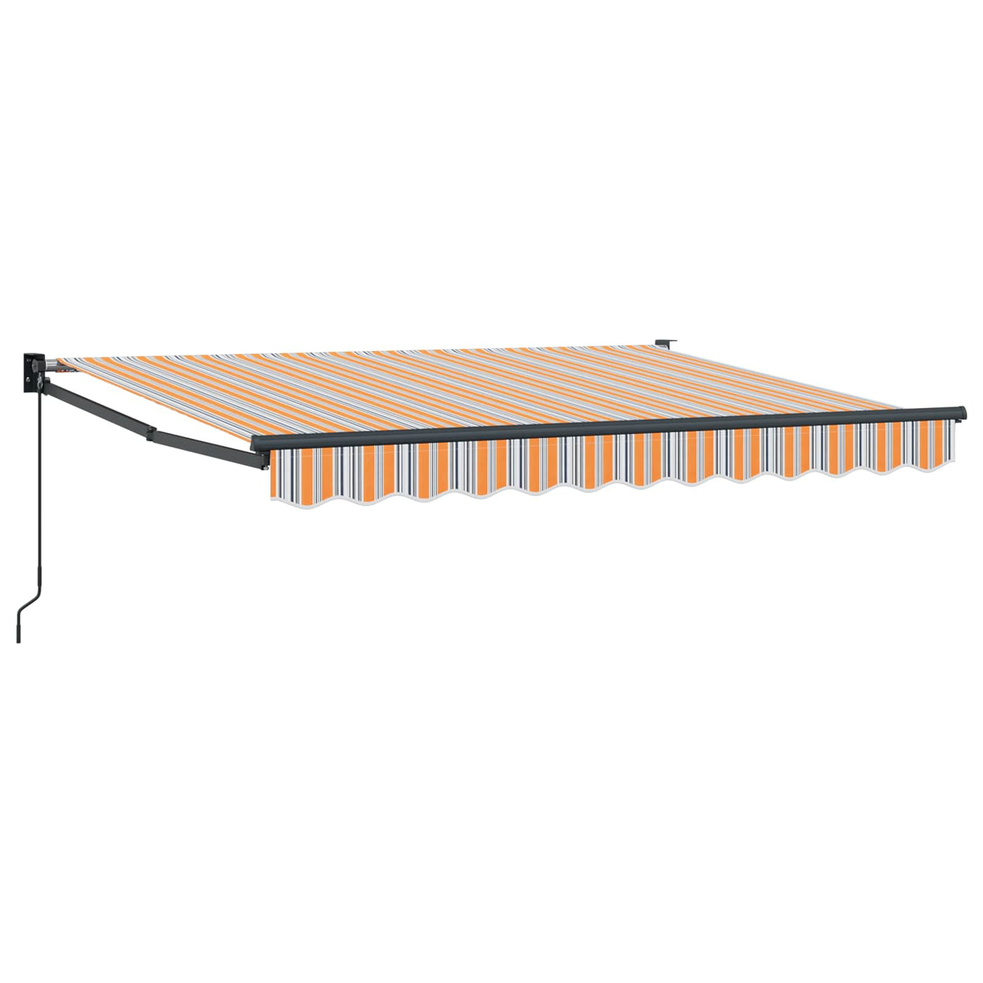 Handmatig Uitschuifbare Luifel Oranje, Grijs En Blauw Oranje/Grijs/Blauw (Anthraciet Frame)