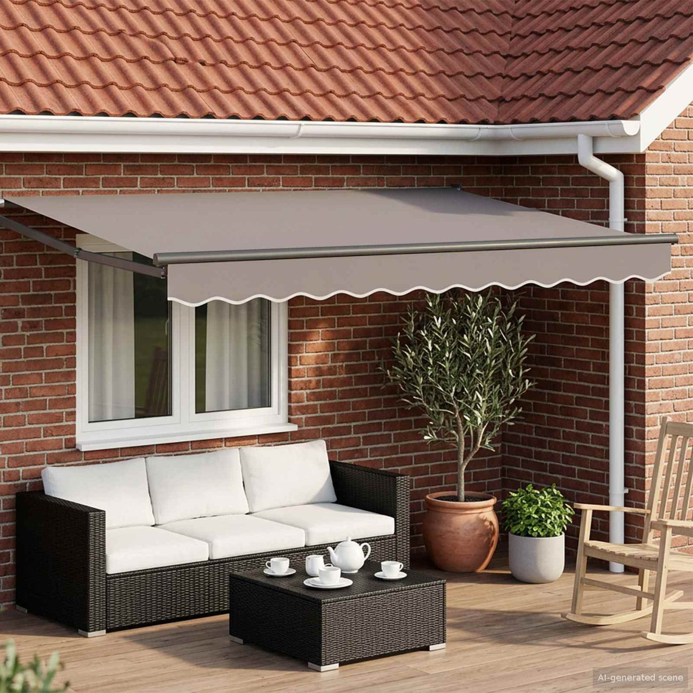 Uitschuifbare Luifel Lichtgrijs 2,5 X 2 M Wit (Anthraciet Frame)
