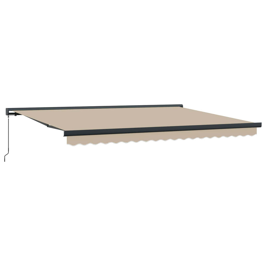 Inklapbare Luifel Beige 4 × 3 M Canvas En Aluminium Groen En Wit