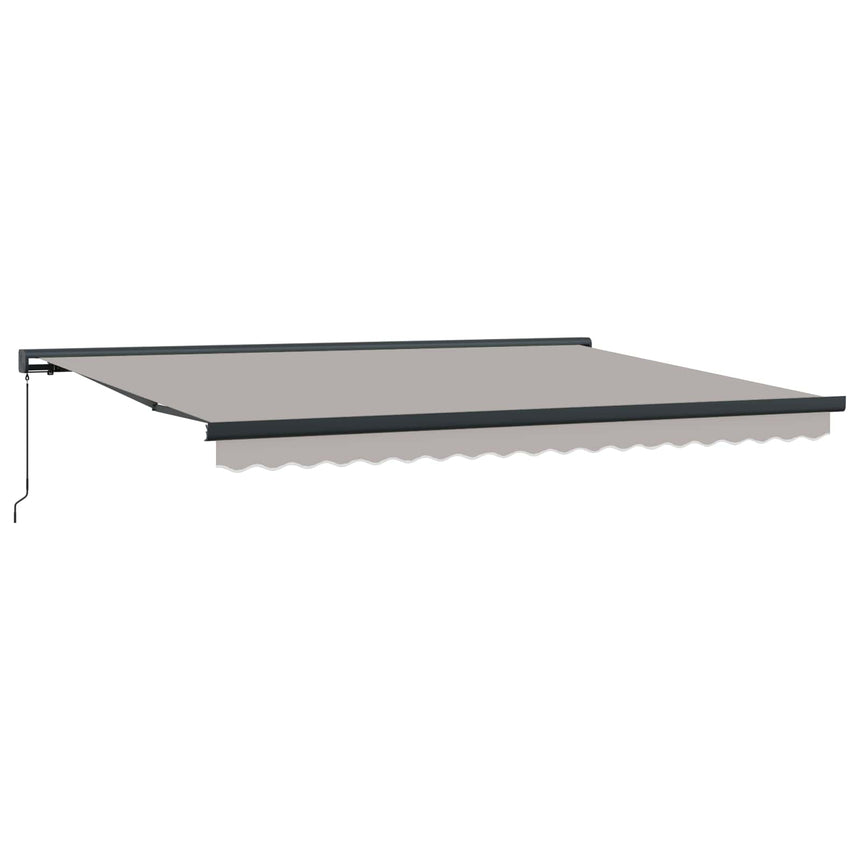 Inklapbare Luifel Lichtgrijs 4 × 3 M Canvas En Aluminium Groen En Wit