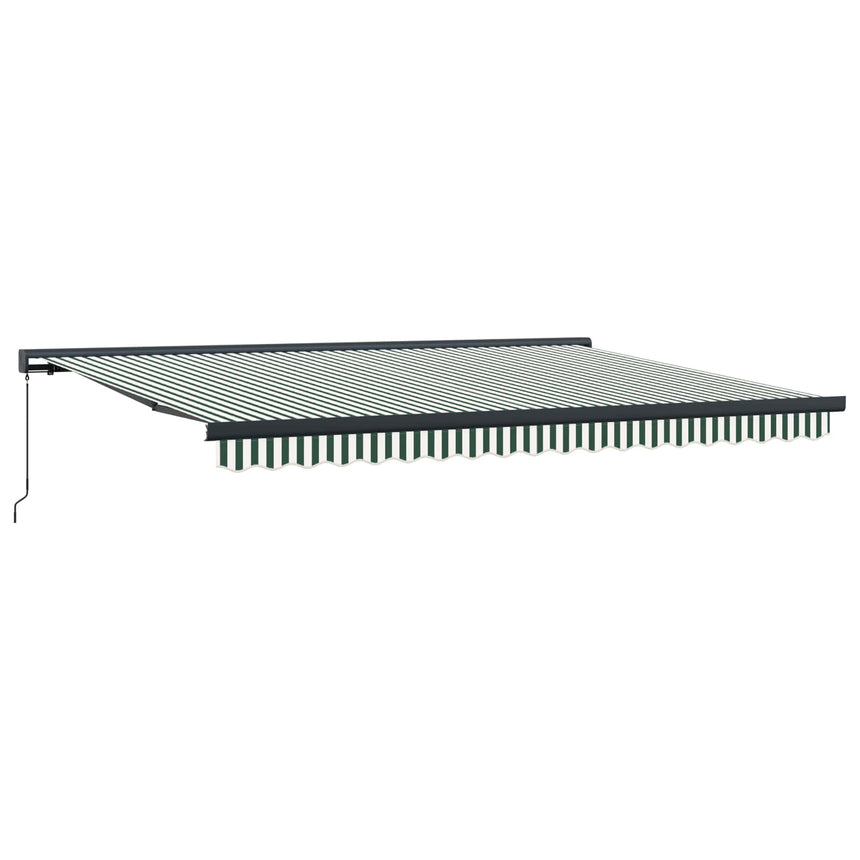 Inklapbare Luifel Groen En Wit 4 × 3 M Canvas En Aluminium Groen En Wit