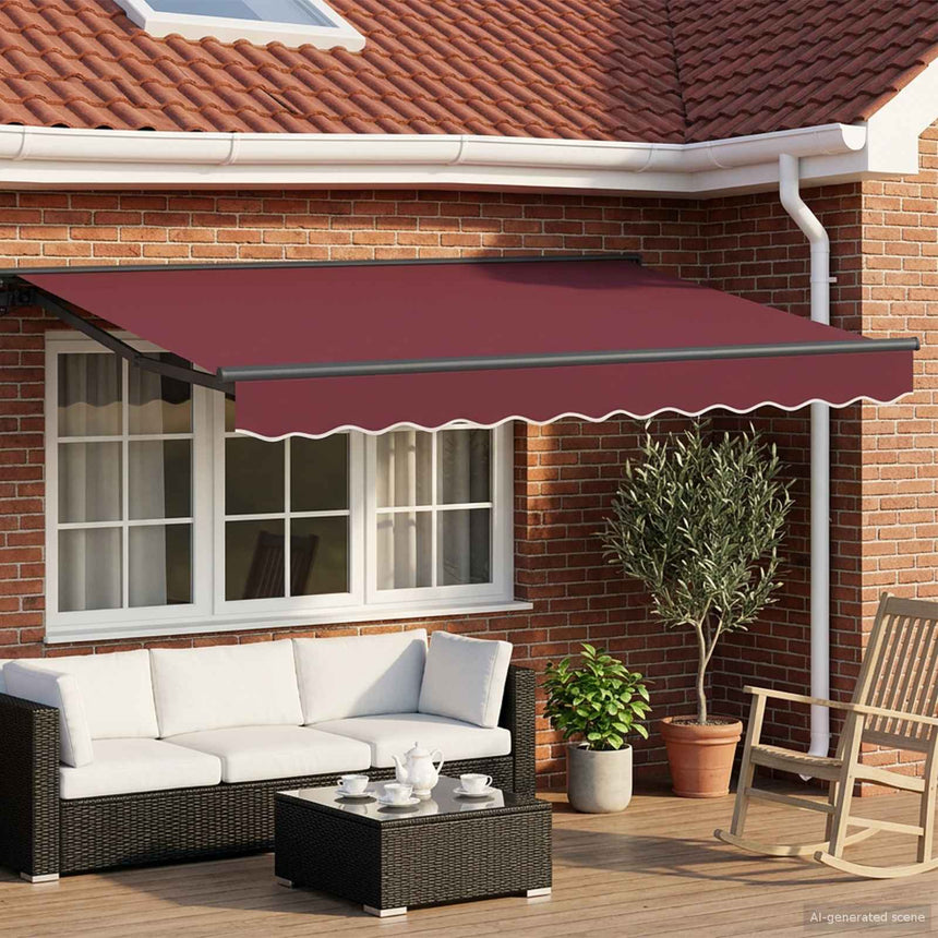Zonnescherm Frame Bordeauxrood 300 X 250 Cm Bordeaux (Anthraciet Frame)