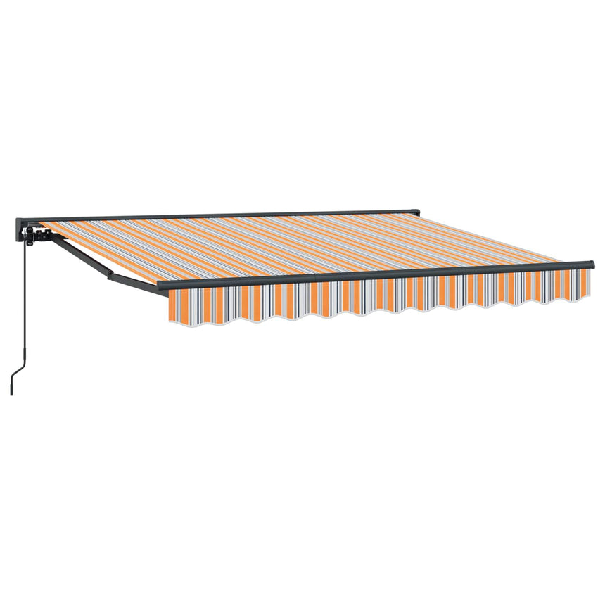 Uitschuifbare Luifel En Oranje, Grijs En Blauw (Anthraciet Frame)