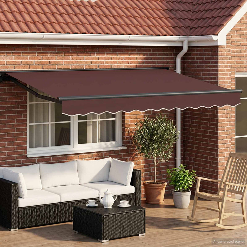 Zonnescherm Frame Bruin 400 × 300 Cm Polyester Met Pu-Coating Bruin (Anthraciet Frame)