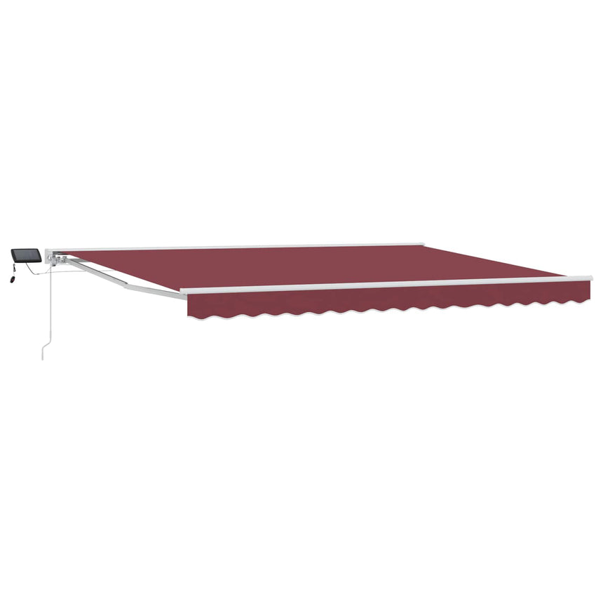 Handbediende Luifel Met Led's Bordeauxrood En Wit 4 X 2 M Groen En Wit (Anthraciet Frame)