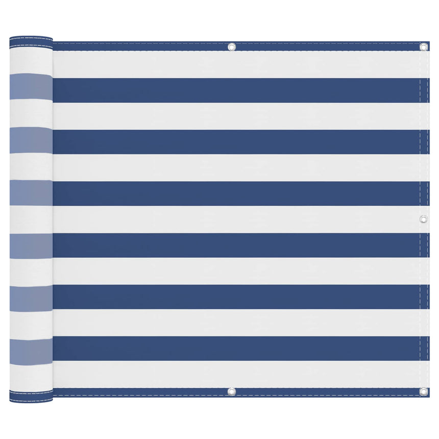 Balkonscherm Oxford Stof Blauw En Wit