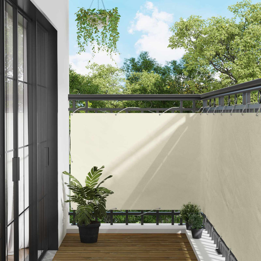 Balkonscherm Crème 110 X 1000 Cm Oxford Stof Crème