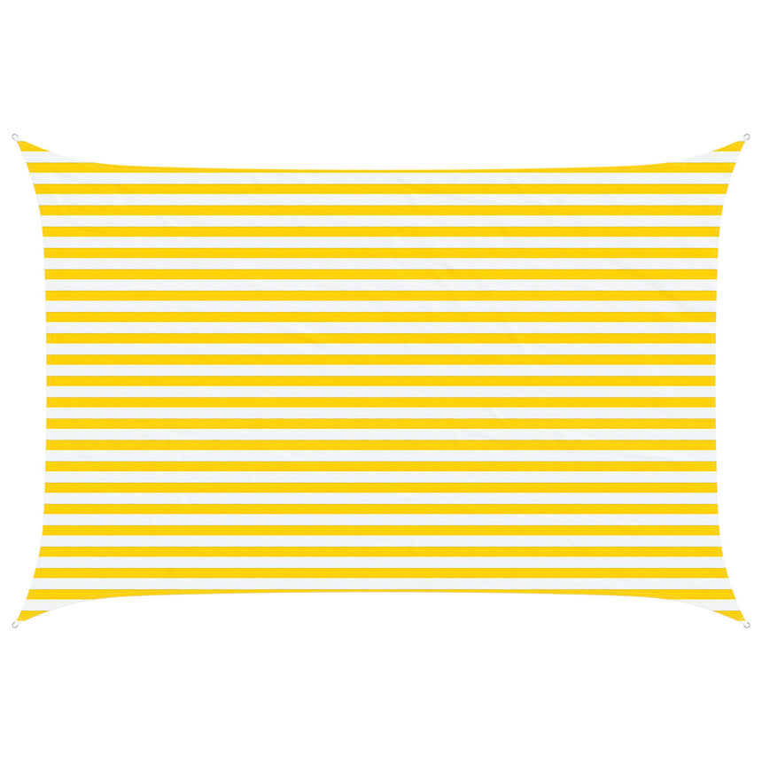 Zonneschaduw 4,5 × 3 M 100% Polyester Oxford Geel En Wit