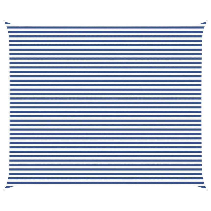 Zonneschaduw 6 X 5 M 100% Polyester Oxford Blauw En Wit