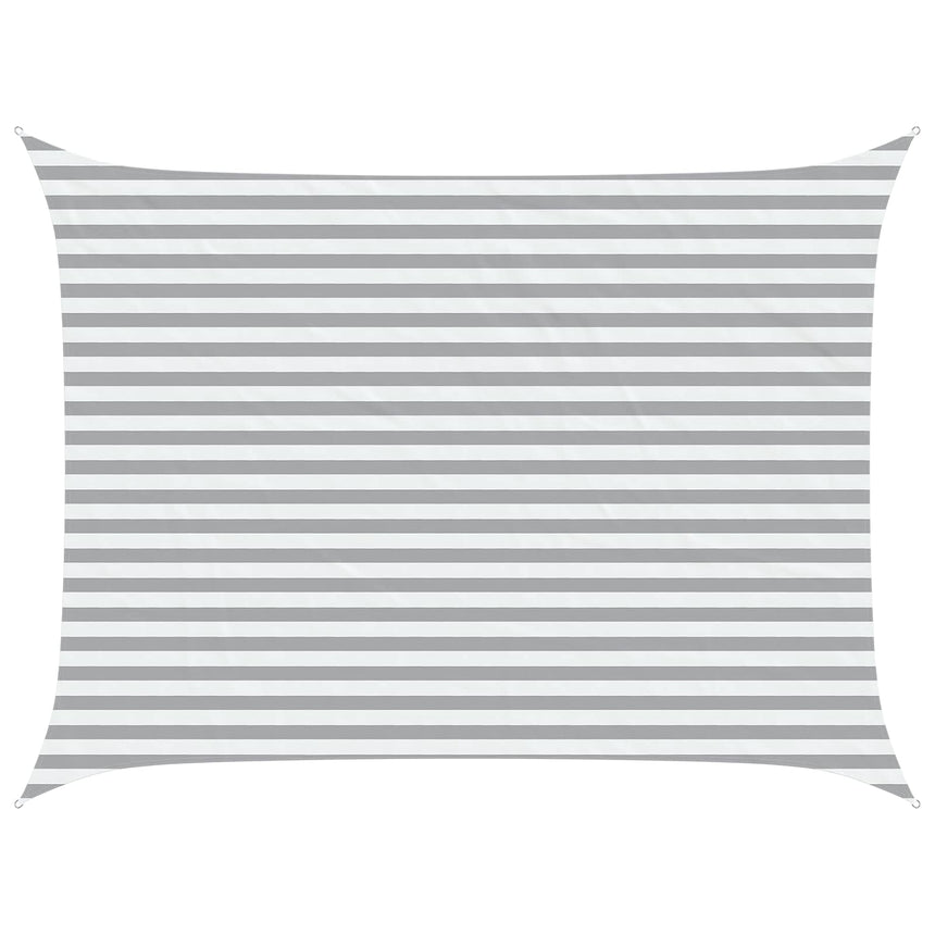 Zonneschaduw 4 × 3 M 100% Polyester Oxford Lichtgrijs En Wit