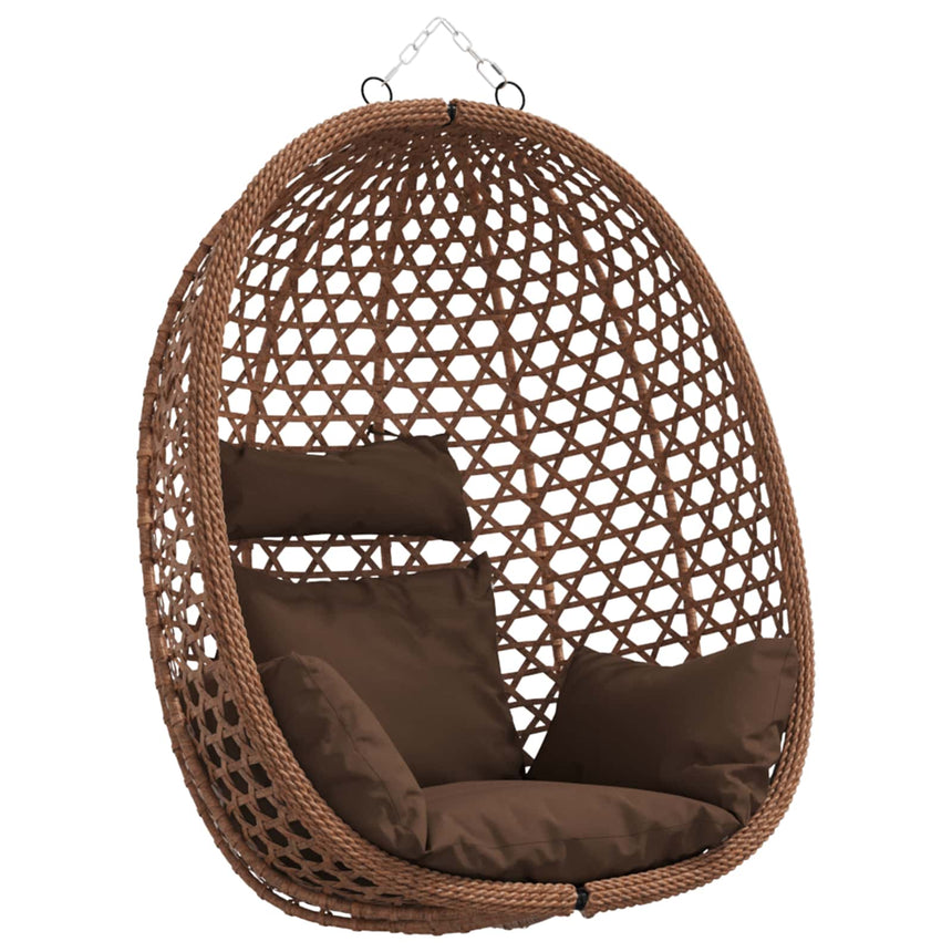 Hangende Eierstoel Zonder Standaard Koffiebruin Poly Rattan