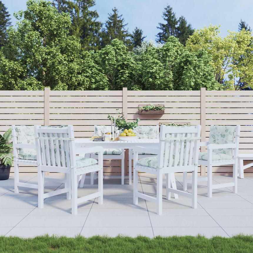 Buitenkussen 6 Pcs Wit 100 X 50 X 7 Cm Stof