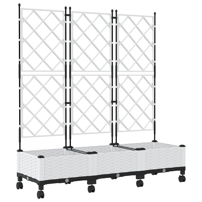 Tuinsteker Met Schutting En Wielen 3 St 120 X 40 X 131,5 Cm
