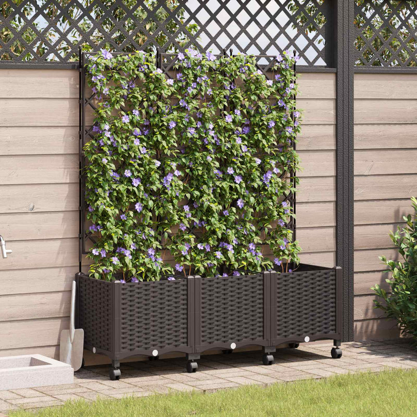Tuinsteker Met Schutting En Wielen 3 St 120 X 40 X 149 Cm
