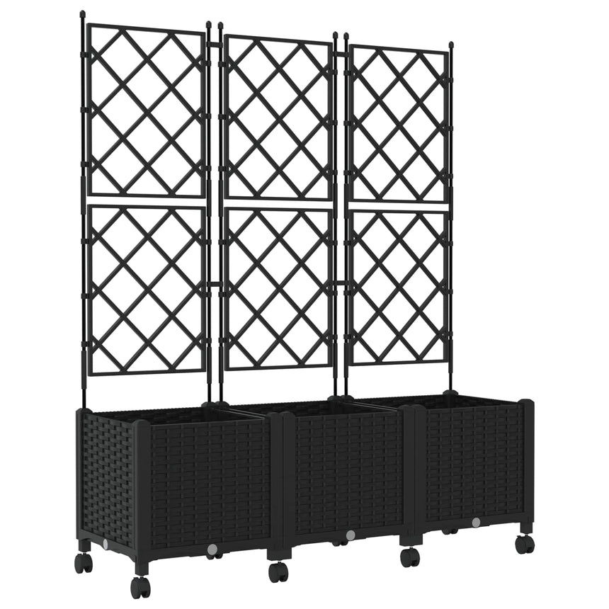 Tuinsteker Met Schutting En Wielen 3 St 120 X 40 X 149 Cm