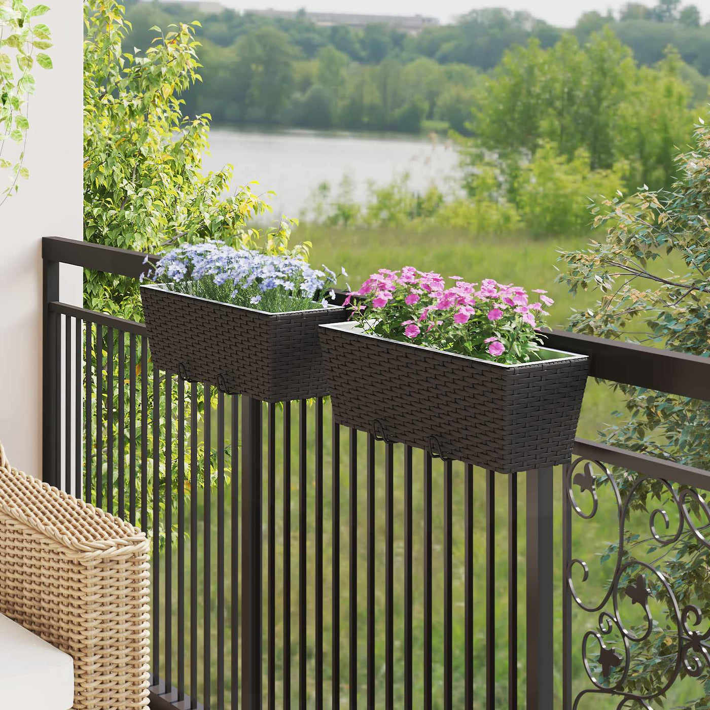 Balkon 2 Pcs 50 X 17 X 17 Cm Metaal