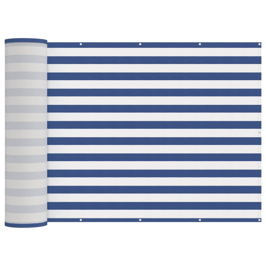 Balkon Privacy Scherm Stof Met Pu-Coating Blauw En Wit