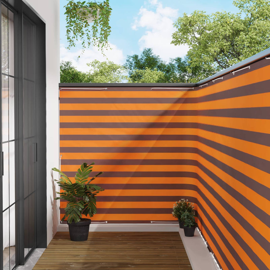 Balkon Privacy Scherm Stof Met Pu-Coating Oranje En Bruin