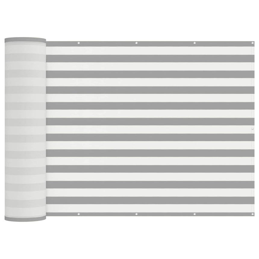 Balkon Privacy Scherm Stof Met Pu-Coating Lichtgrijs En Wit