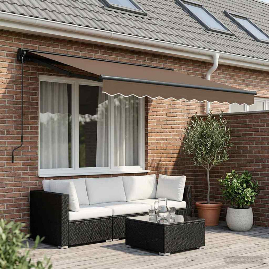 Uitschuifbare Luifel Taupe Taupe (Antraciet Frame)
