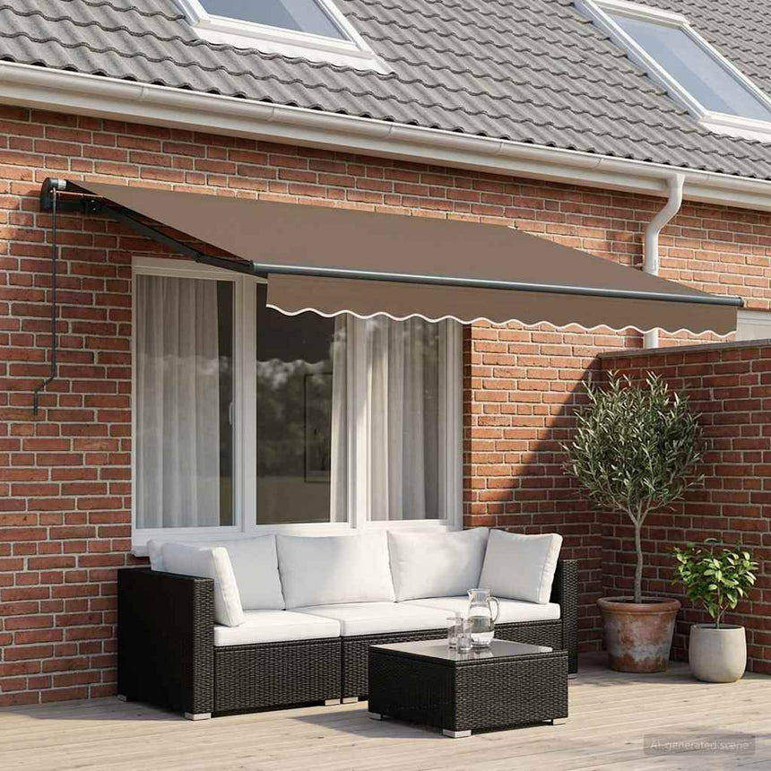 Uitschuifbare Luifel Polyester En Aluminium Taupe