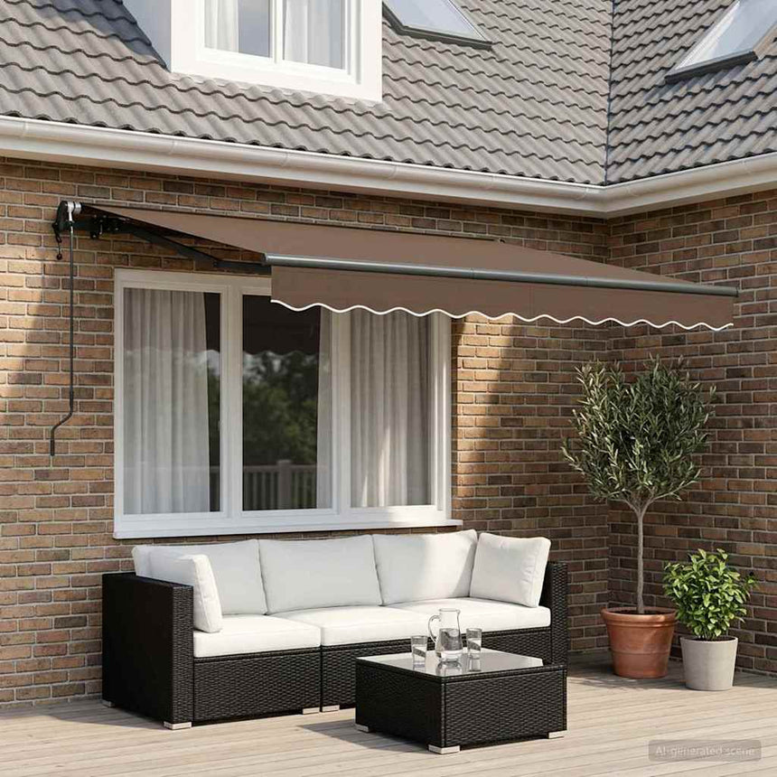 Uitschuifbare Luifel Stof En Aluminium Taupe