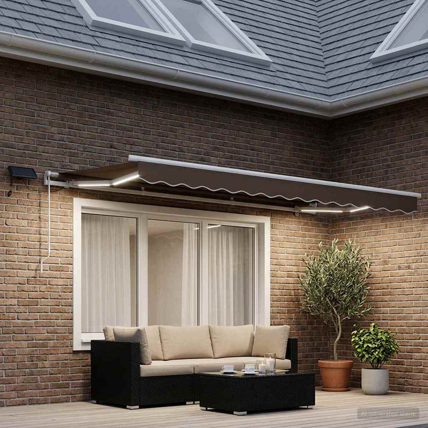Uitschuifbare Luifel Stof En Aluminium Taupe