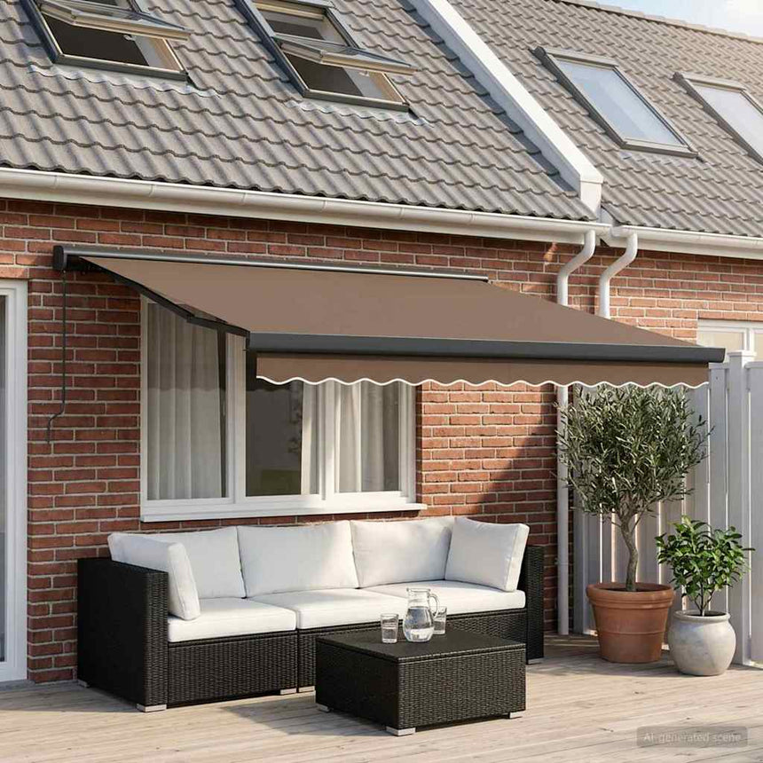 Uitschuifbare Luifel Canvas En Aluminium Taupe