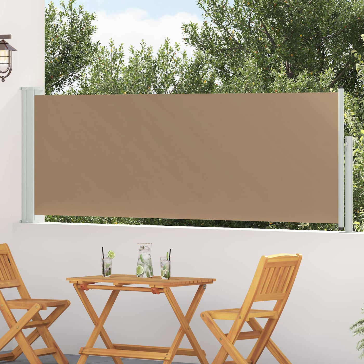 Uittrekbaar Zijscherm 300 X 100 Cm Polyester Taupe