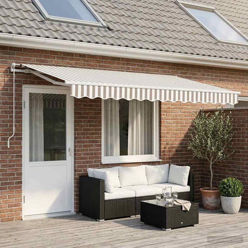 Vervangingsdoek Voor Zonnescherm Lichtgrijs En Wit