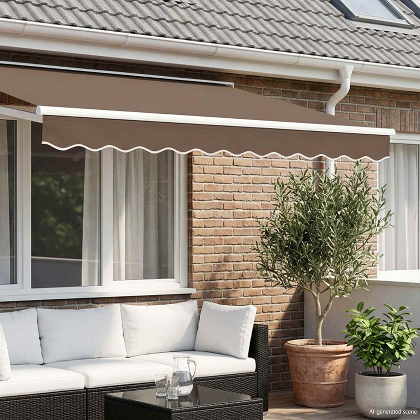 Vervangende Markies Volant Polyester Taupe
