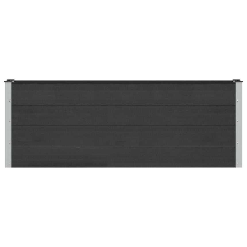 Verhoogde Plantenbak Zwart 200 X 30 X 72 Cm Wpc En Aluminium