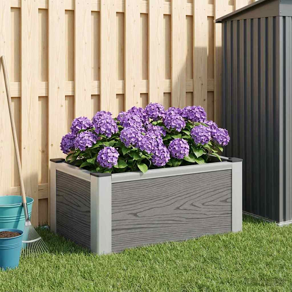 Verhoogde Plantenbak Grijs Wpc En Aluminium