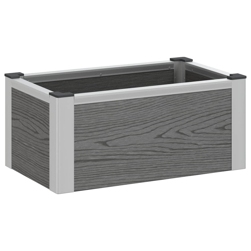Verhoogde Plantenbak Grijs Wpc En Aluminium