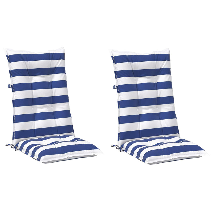 Buitenkussen 2 Pcs Blauw En Wit 120 X 50 X 7 Cm Stof