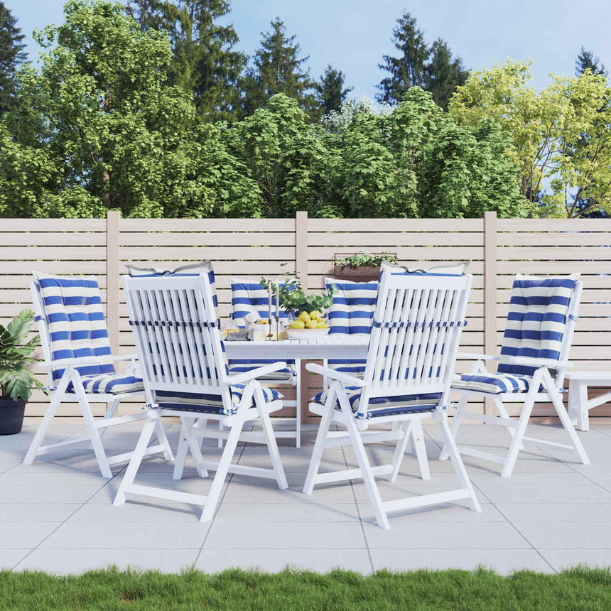 Buitenkussen 2 Pcs Blauw En Wit 120 X 50 X 7 Cm Stof