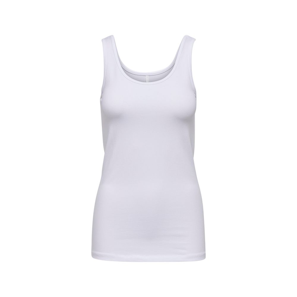 Only Débardeur blanc en coton pour femme, essentiel mode luxe estival