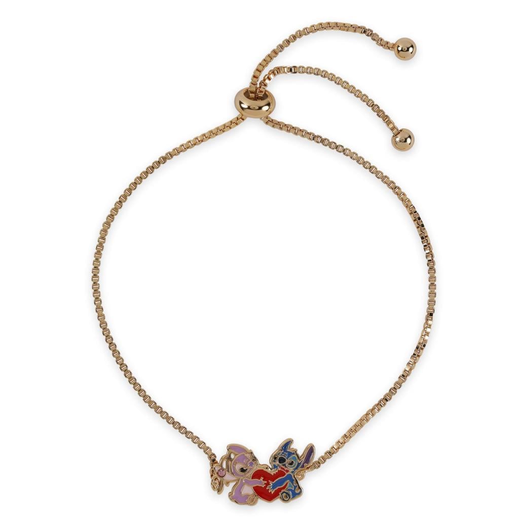 STITCH & ANGEL - Bracelet Doré avec Pendentif Stitch 7mm