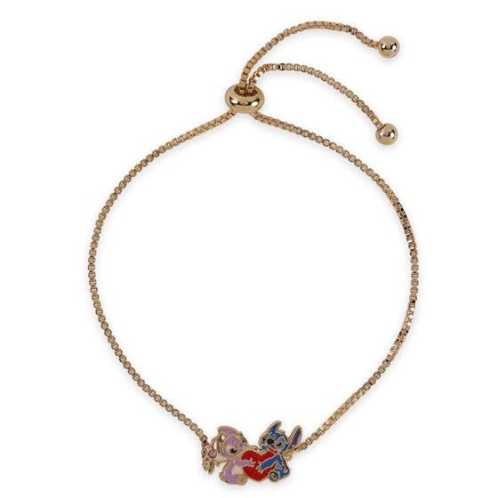 STITCH & ANGEL - Bracelet Doré avec Pendentif Stitch 7mm