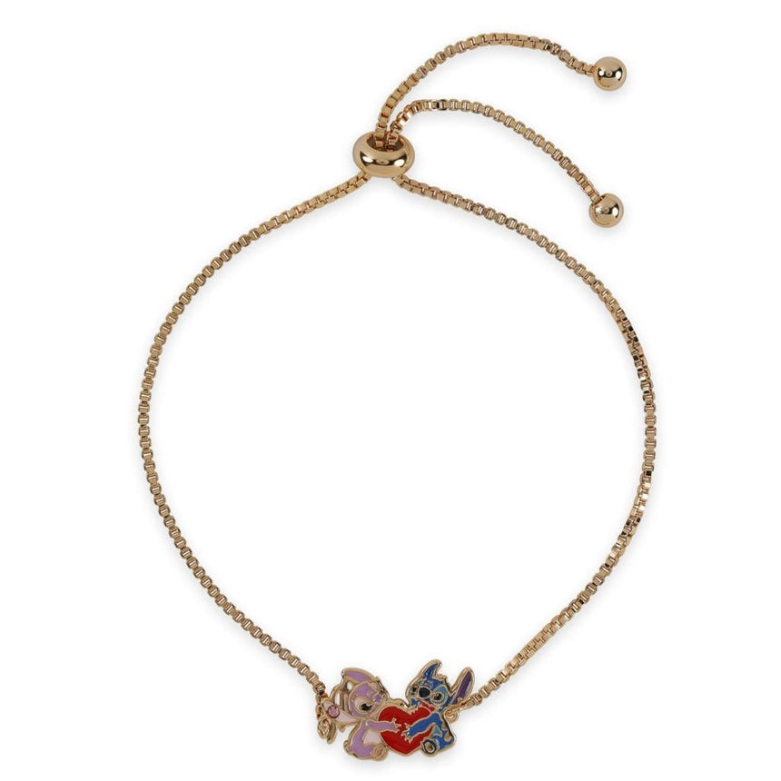 STITCH & ANGEL - Bracelet Doré avec Pendentif Stitch 7mm
