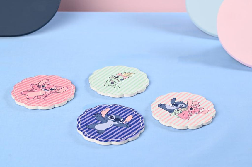 STITCH & ANGEL & SCRUMP - Lot de 4 Sous Verres