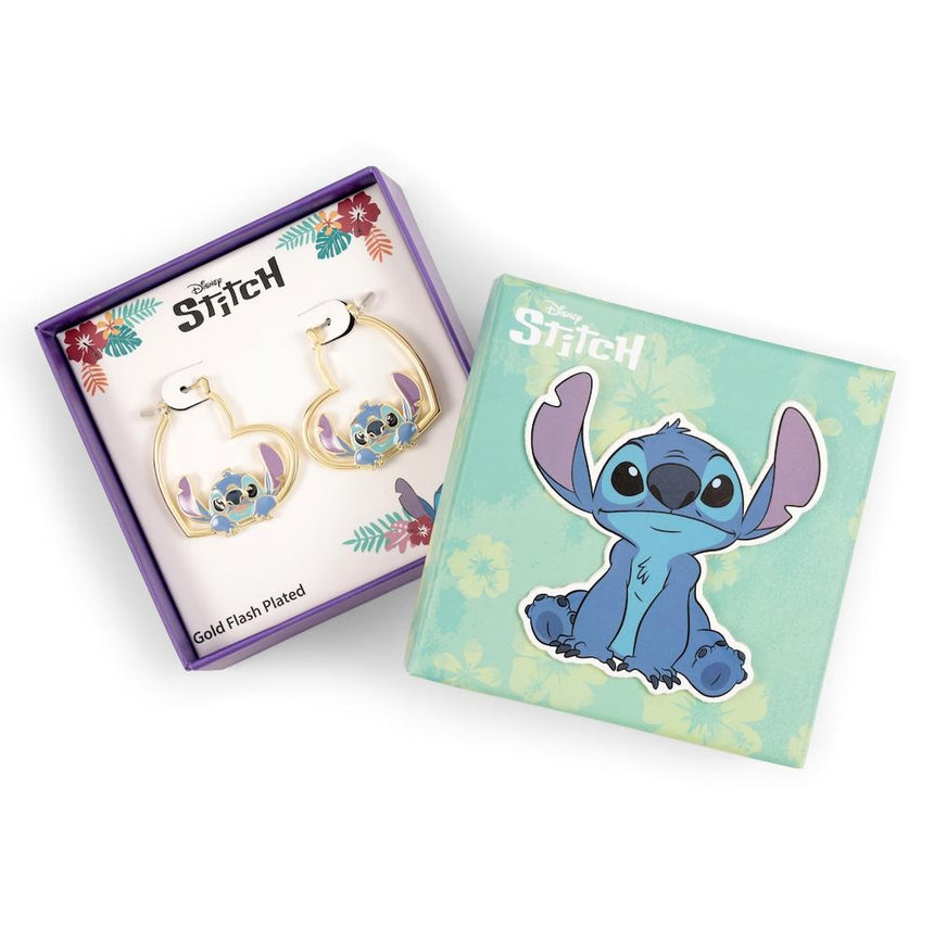 STITCH - 1 Paire d'Anneaux d'Oreilles en forme de Coeur