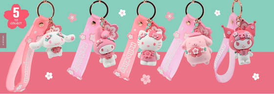 HELLO KITTY - Sakura Series - Assortiment 12 Porte-Clés 15.5cm